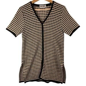 VTG San Remo Knits Button Up Cardigan Sweater 3D Geometric SIZE SMALL WOMENS USA